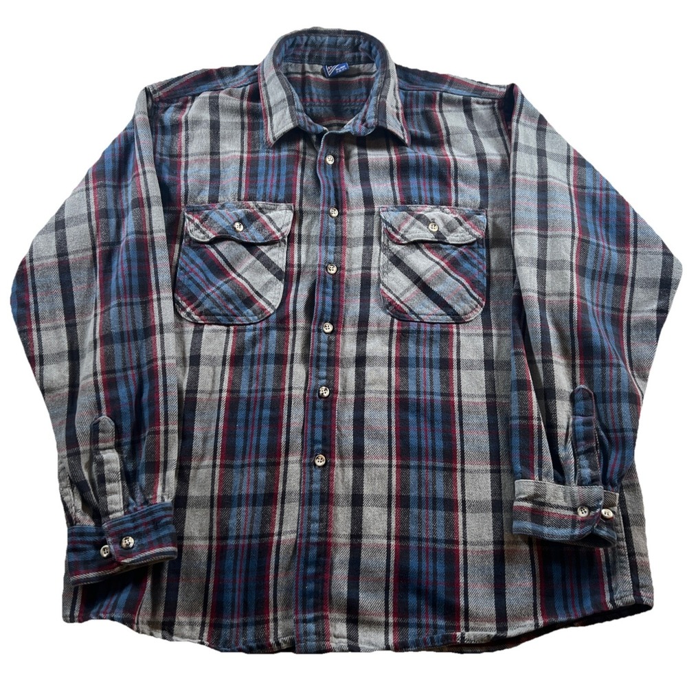 Vintage Mighty‎ Mac Board Shirt Mens XL Heavyweight Flannel Made in USA 80s